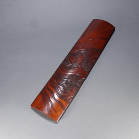 A Qing Dynasty pine sound bamboo carving qin