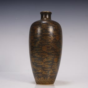 A Qing Dynasty Qianlong tea powder glazed dragon pattern plum bottle