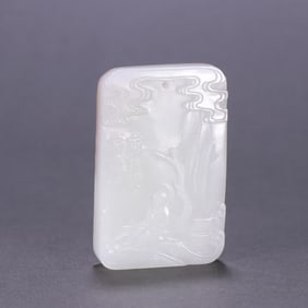 A Qing Dynasty Hetian jade seed material character story listed