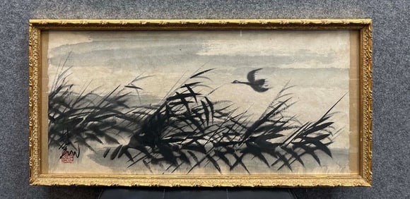A picture of Lin Fengmian's reed swallow