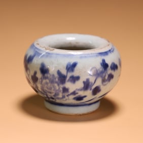 A Ming blue and white year cold three friends water bowl
