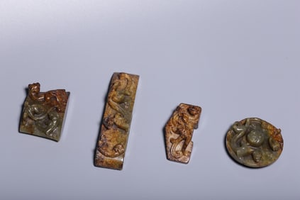 A set of ancient jade jade sword ornaments