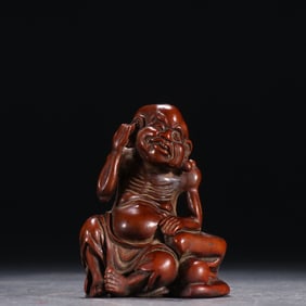 A Republic of China boxwood arhat ornament