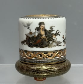 A Qianlong year figure painted with gold incense