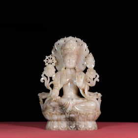 A Han Dynasty seed material burning jade Buddha ornament