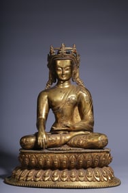 A seated statue of the Buddha in the middle of the Qing Dynasty