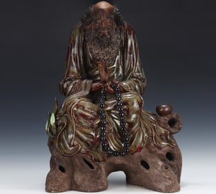 A piece of Qing Dynasty Tianhu kiln porcelain Bodhidharma ancestor