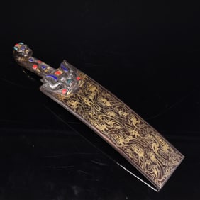 A Han Dynasty Cuo gold and silver belt hook