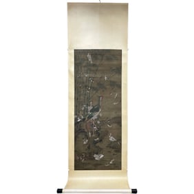 A picture of a hundred birds and phoenixes of Bian Jingzhao in the Ming Dynasty