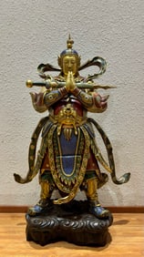 A piece of cloisonné enamel Vetuo protector in the Qing Dynasty