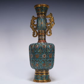 A cloisonné flower arrangement