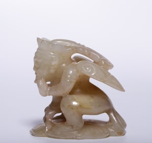 A piece of Hetian jade seed material Garuda before the Ming Dynasty