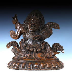 A Qing Dynasty bronze black sky (Mahakala) Buddha statue