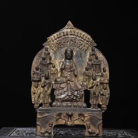 A bronze gold statue of the Northern Wei Buddha