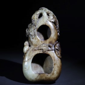 A piece of Qing Dynasty old oil gourd-shaped pen wash