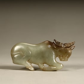 A Han Dynasty Hetian jade cow ornament