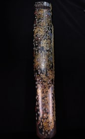 A large lacquered real gold painted gold-painted Kowloon guqin