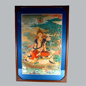 A portrait of a fine thangka of the Qing Dynasty