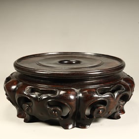 A Qing Dynasty fine mahogany base