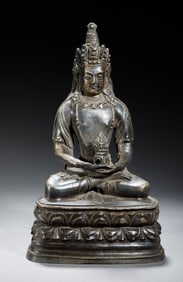 A bronze Buddha of the Qing Dynasty