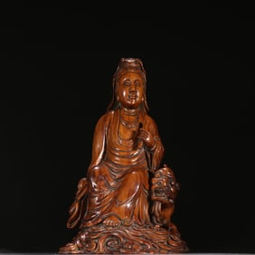 A Qing Dynasty Huanghuali Manjushri Bodhisattva shape