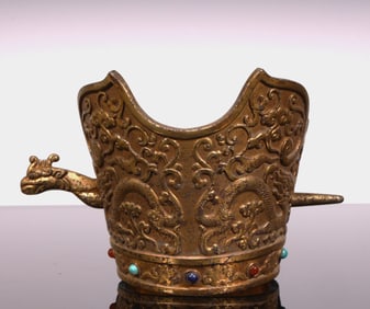 A piece of copper gilt crown