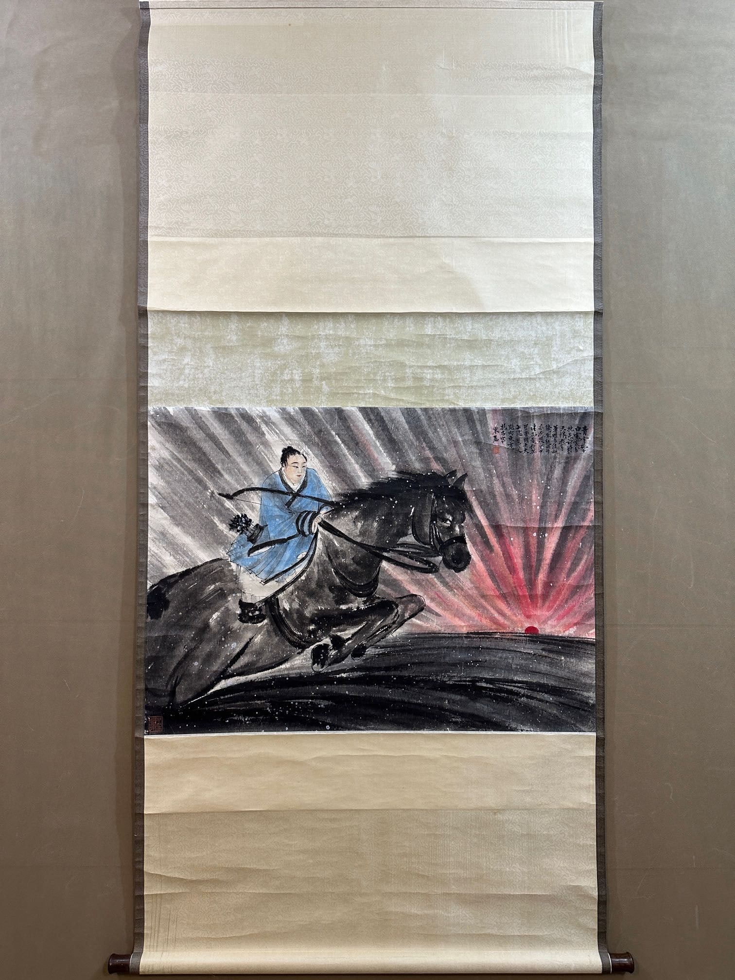 A figure painting by Fu Baoshi: Fu Baoshi's figure painting SIZE: 69×94cm (The Dimensions Of All Batches Are Manually Measured.If You Need More Detailed Information, Please Contact Our Customer Service Before Bidding.)