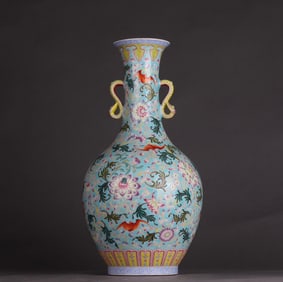 A Qing Dynasty Jiaqing cloisonné enamel entwined lotus pattern ruyi amphora