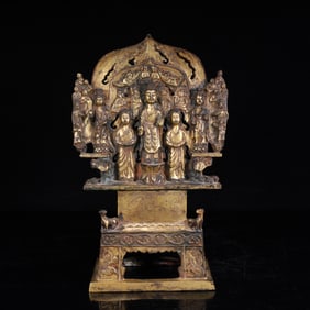 A bronze gilt Buddha statue stele of the Northern Wei Dynasty