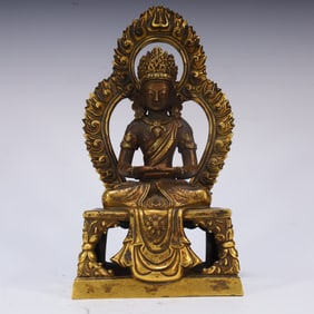 A bronze gilt Infinite Life Buddha