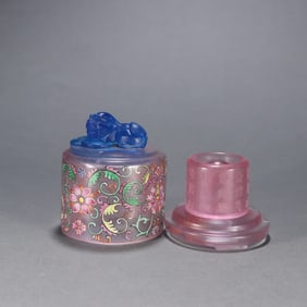 A set of Qing Dynasty glazed poetry finger belt box