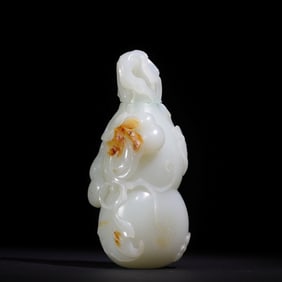 A Qing Dynasty Fulu double full gourd-shaped lid bottle