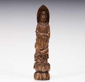 A piece of agarwood carving Guanyin Bodhisattva