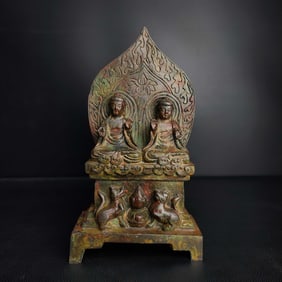 A backlit sitting Buddha in the Northern Wei Dynasty