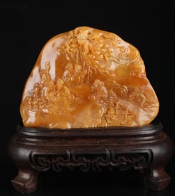 A Qing Dynasty Shoushan Tian Huang Lanting assembly ornament