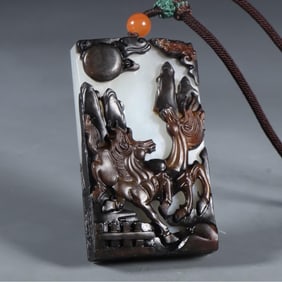 A Qing Dynasty Hetian jade carving brand