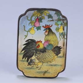 A copper tire painting enamel color official with an official plaque