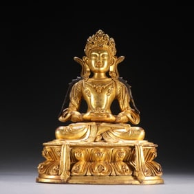 A Qing Dynasty gilded Infinite Life Buddha