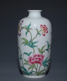 A pastel Guanyin vase