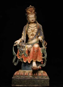 A piece of Tang Han white jade painted in Guanyin