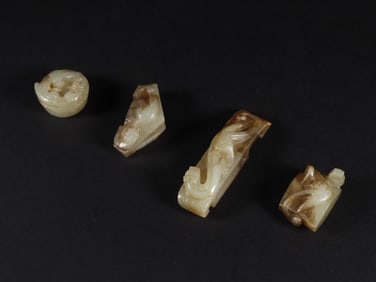 A set of ancient Hetian jade sword ornaments