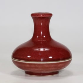 A piece of Qing Dynasty Qianlong year sacrificial red glaze cover aromatherapy