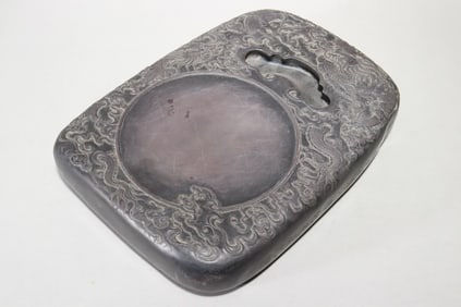 A Qing Dynasty dragon pattern inkstone