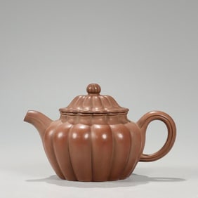 A Qing Dynasty Duan mud Pan Zilong made melon pot