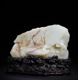 A Qing Dynasty Hetian jade tongyin character Shanzi