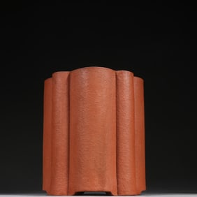 A Shen Xi purple sand flower prismatic pen holder