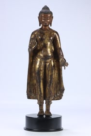 A bronze gilt statue of Shakyamuni Buddha in the Qing Dynasty