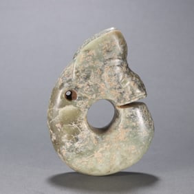 A piece of Hongshan culture river grinding jade pig dragon