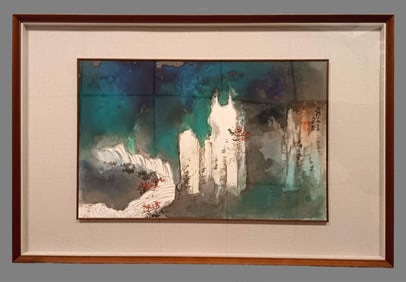 A splashed landscape painting by Zhang Daqian