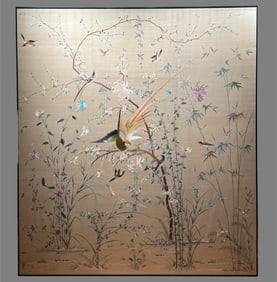 A top embroiderer Cantonese embroidery is full of flowers